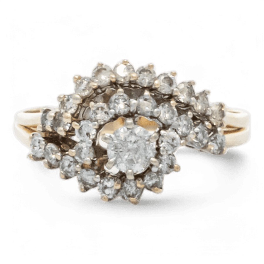  14k Yellow Gold Ring with 1.09 Carats of Diamonds