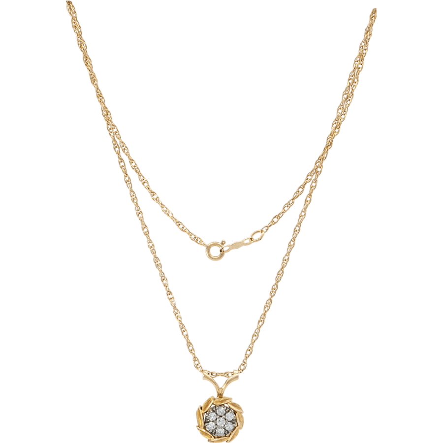  14k Yellow Gold Necklace with 0.21 Carats of Diamonds