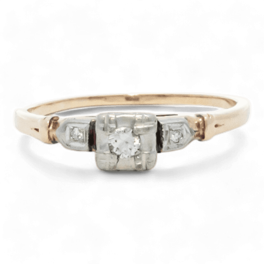  14k Yellow Gold Ring with 0.03 Carats of Diamonds