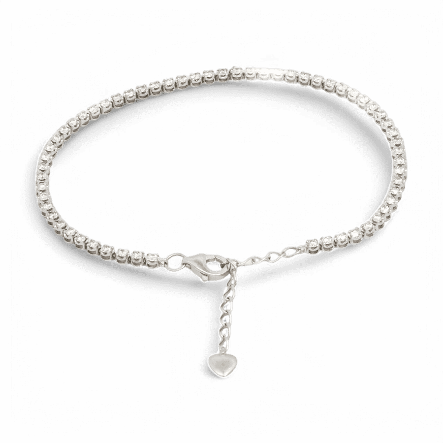  Sterling Silver White Gold Bracelet with 0.48 Carats of Diamonds