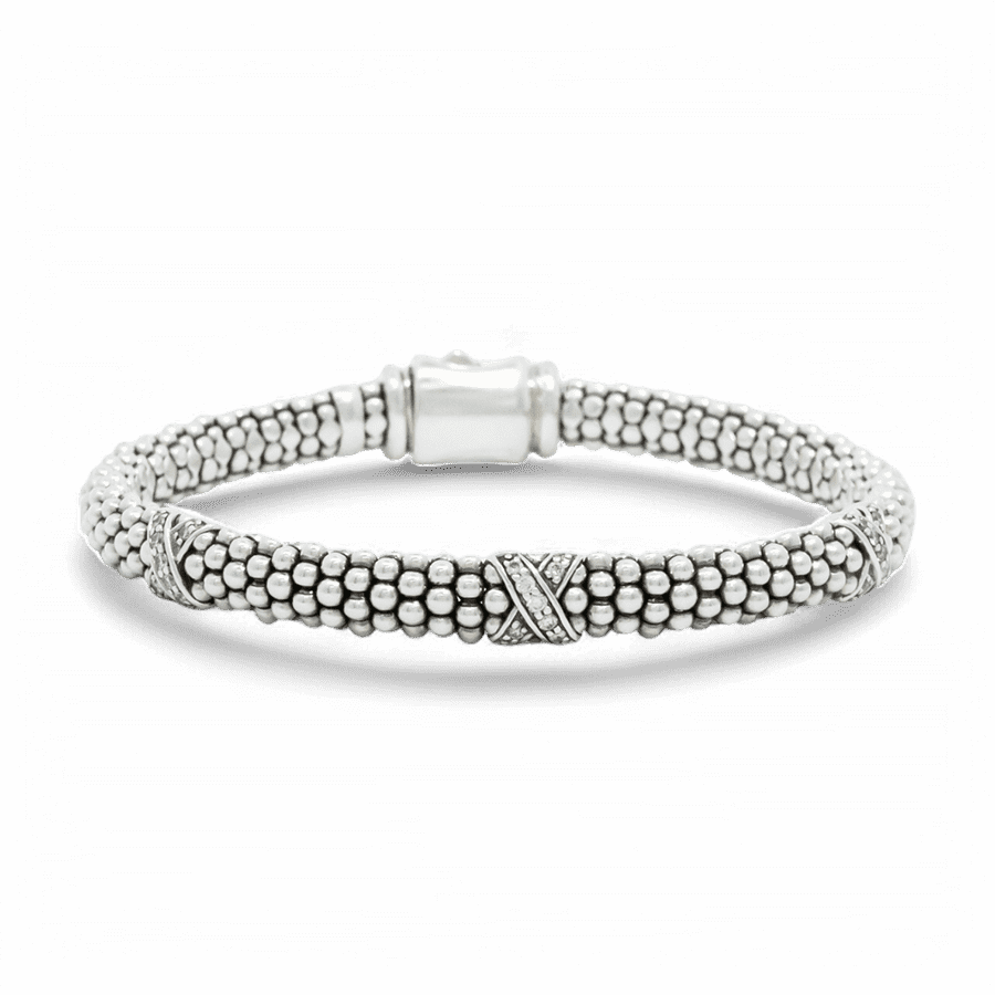  10k White Gold Bracelet with 0.11 Carats of Diamonds