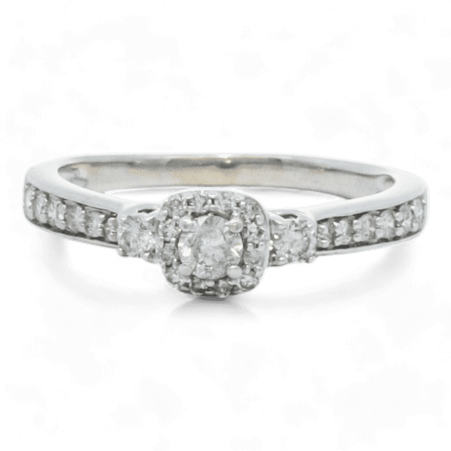  10k White Gold Ring with 0.31 Carats of Diamonds