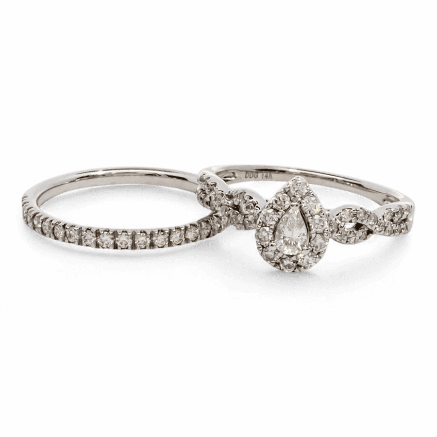  14k White Gold Ring with 1.01 Carats of Diamonds