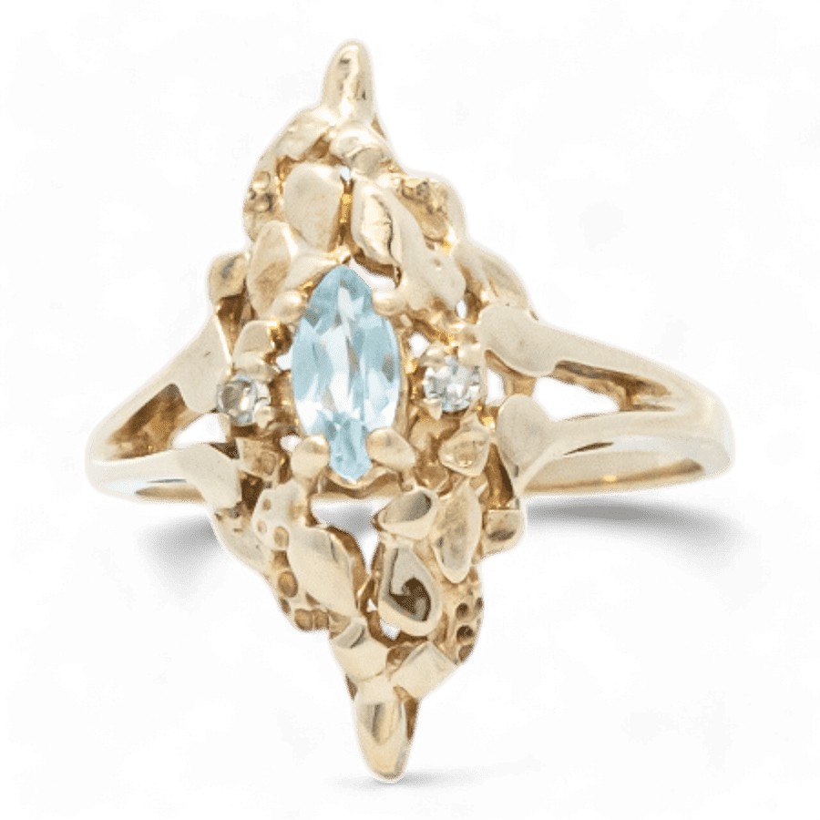  14k Yellow Gold Ring with 0.02 Carats of Diamonds
