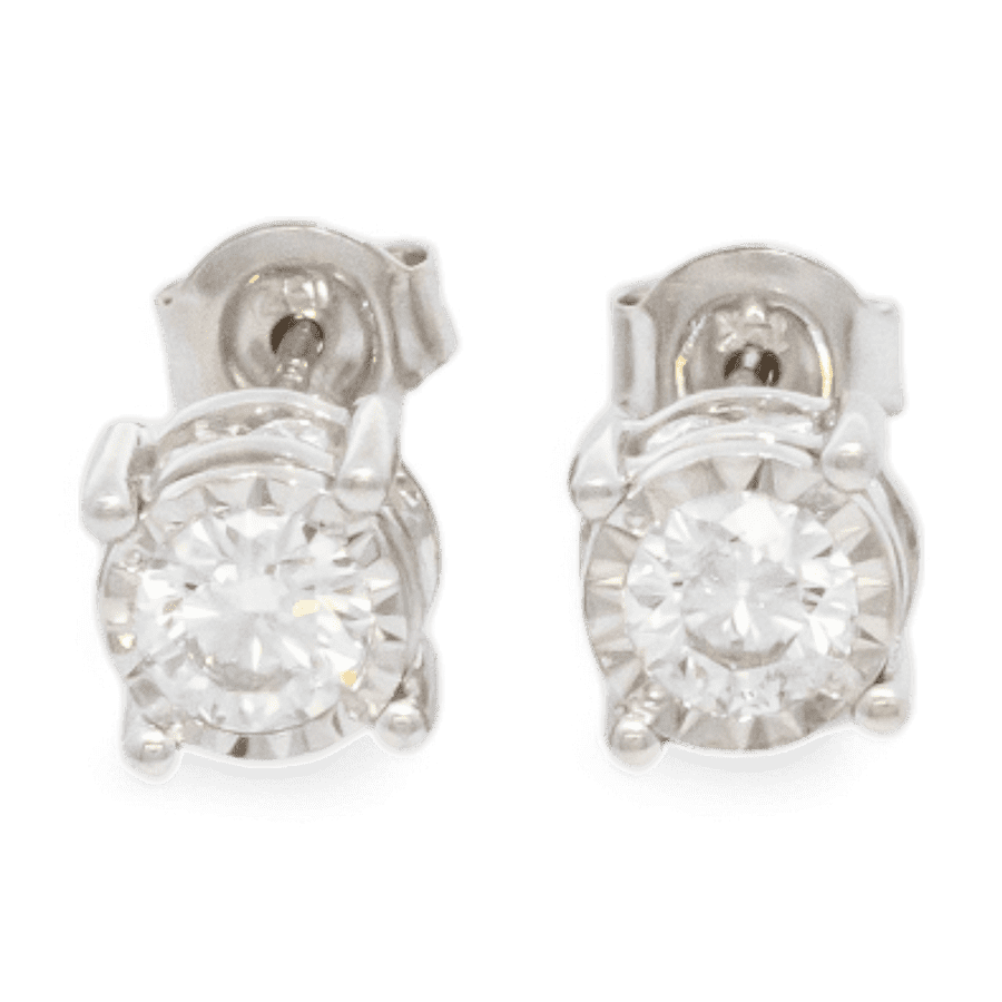  10k Yellow Gold Earrings with 0.76 Carats of Diamonds