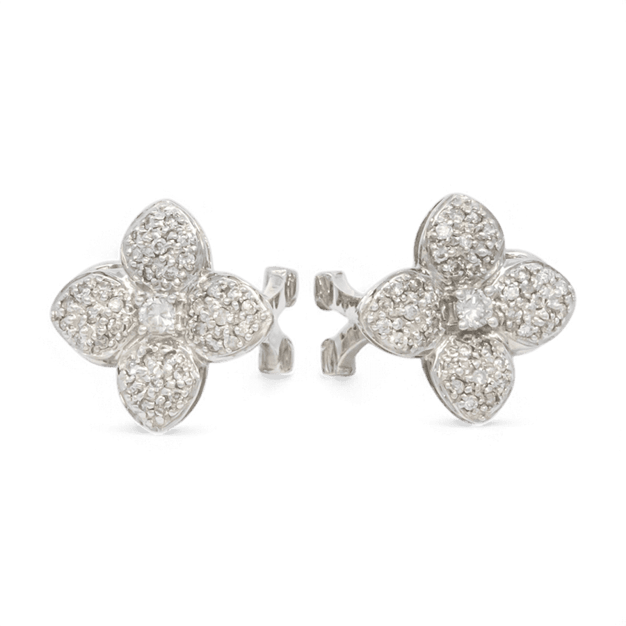  14k Yellow Gold Earrings with 0.53 Carats of Diamonds