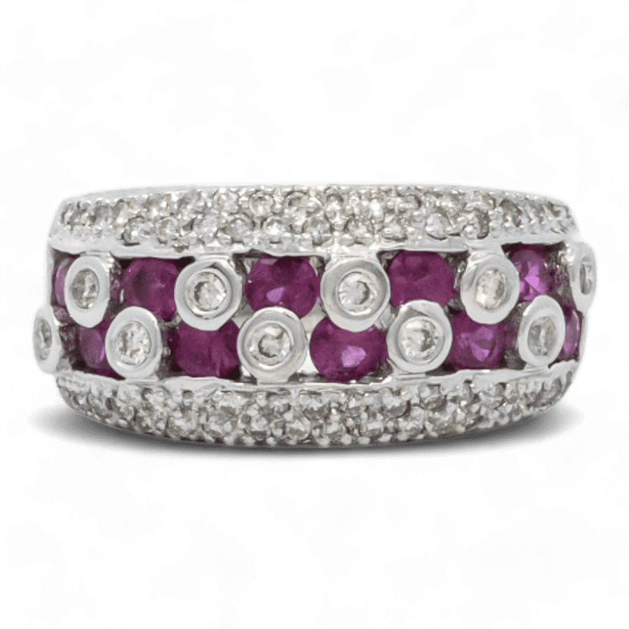  14k White Gold Ring with 0.48 Carats of Diamonds