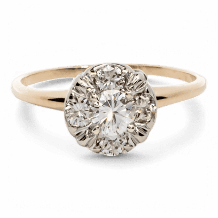  14k White Gold Ring with 0.57 Carats of Diamonds