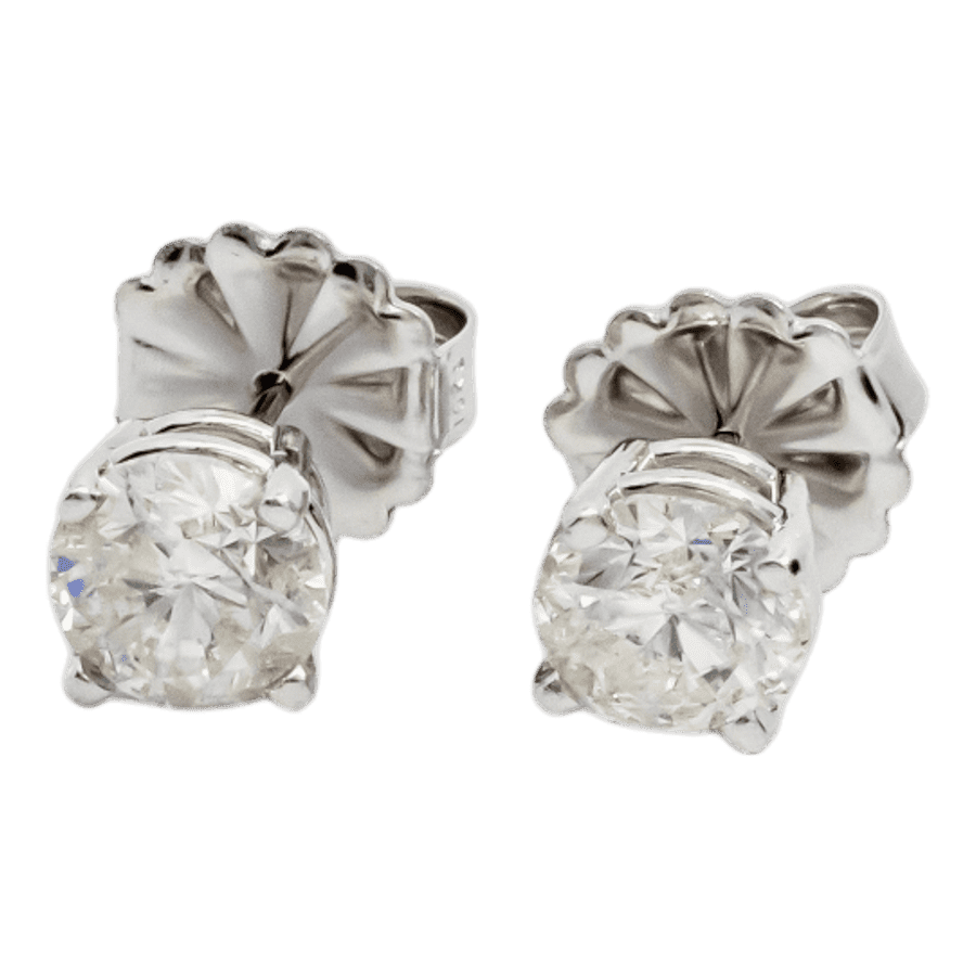  10k White Gold Earrings with 2.56 Carats of Diamonds
