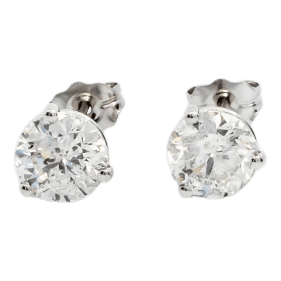  14k Yellow Gold Earrings with 1.66 Carats of Diamonds