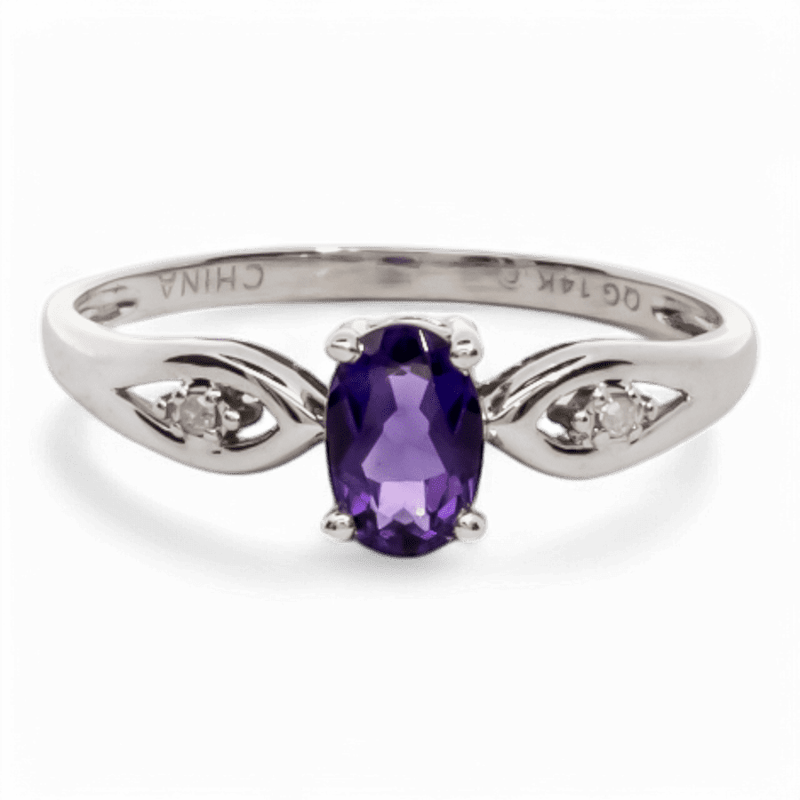  Sterling Silver Rose Gold Ring with 0.02 Carats of Diamonds