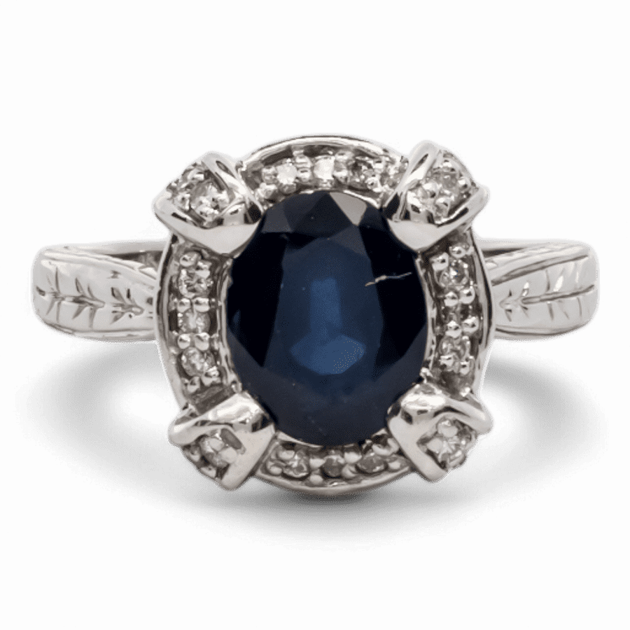  14k White Gold Ring with 0.24 Carats of Diamonds