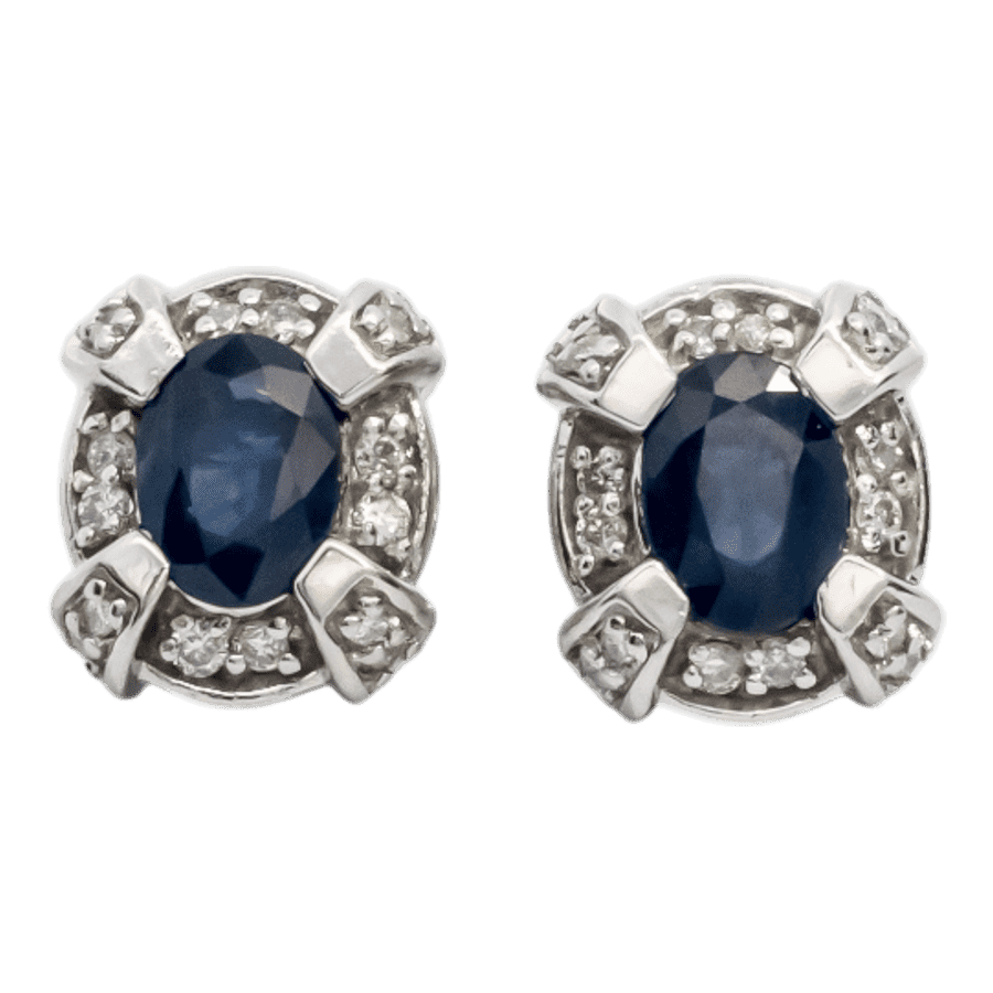  14k White Gold Earrings with 0.32 Carats of Diamonds