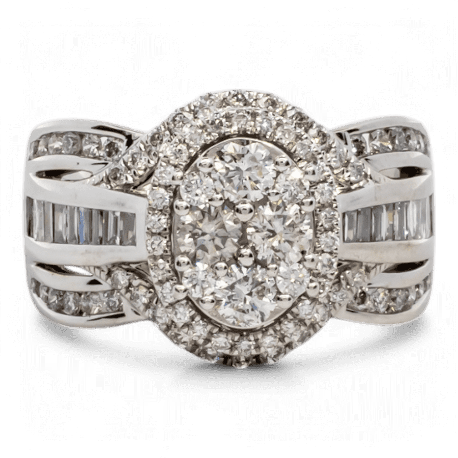  14k White Gold Ring with 2.68 Carats of Diamonds