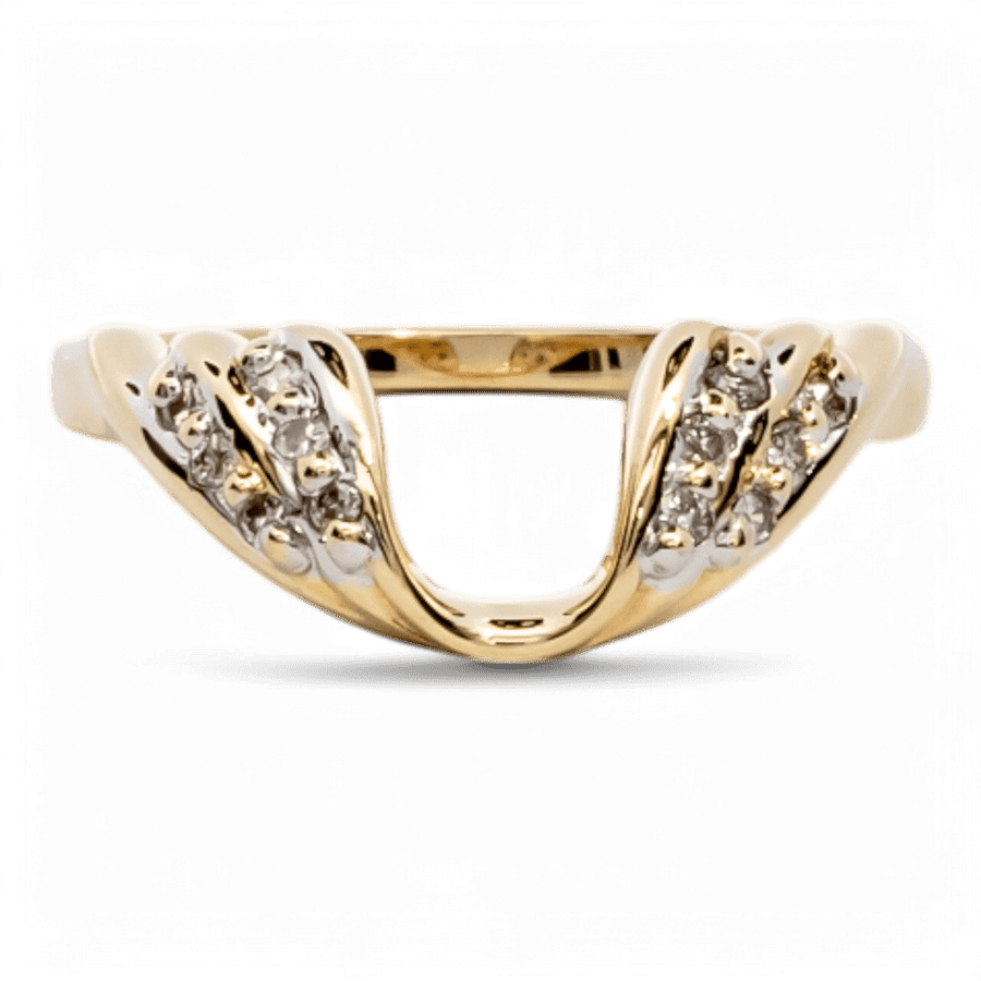  14k Yellow Gold Ring with 0.12 Carats of Diamonds