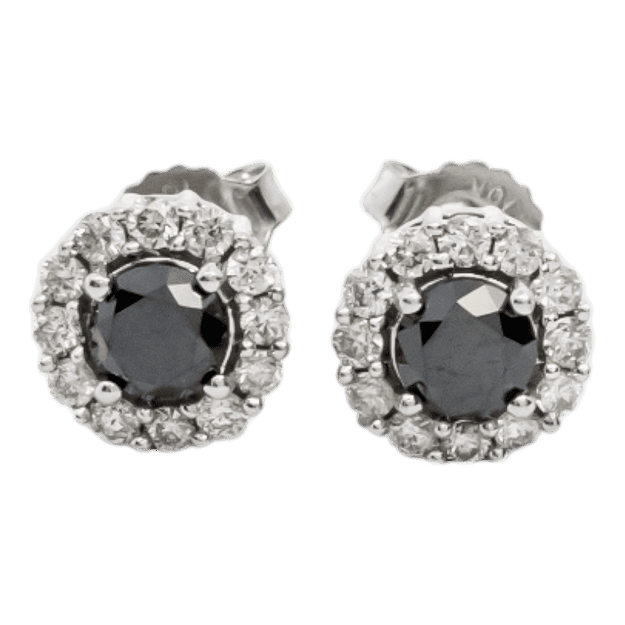  14k Yellow Gold Earrings with 0.94 Carats of Diamonds