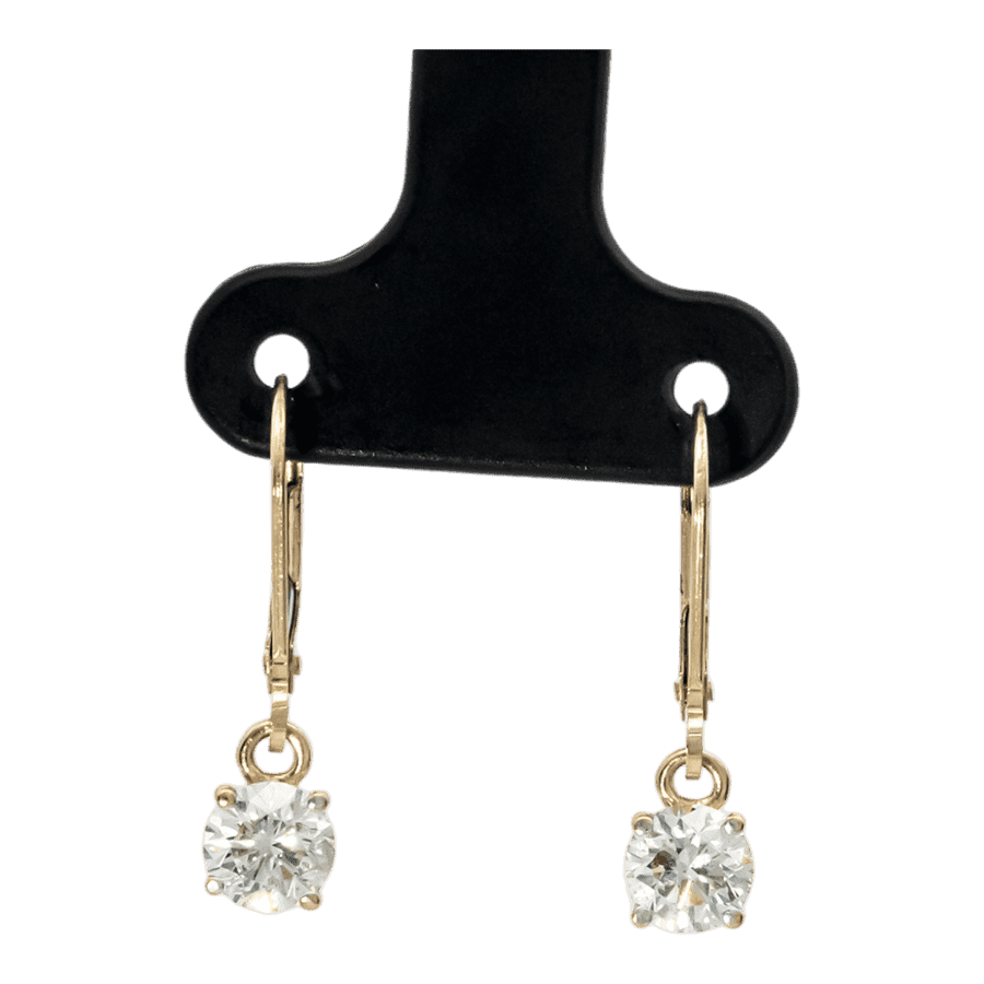  10k Yellow Gold Earrings with 1.10 Carats of Diamonds