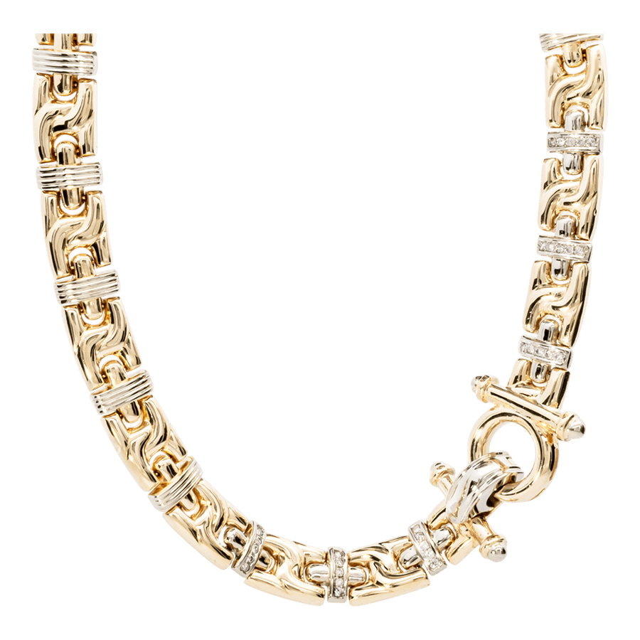  10k White Gold Necklace with 0.90 Carats of Diamonds