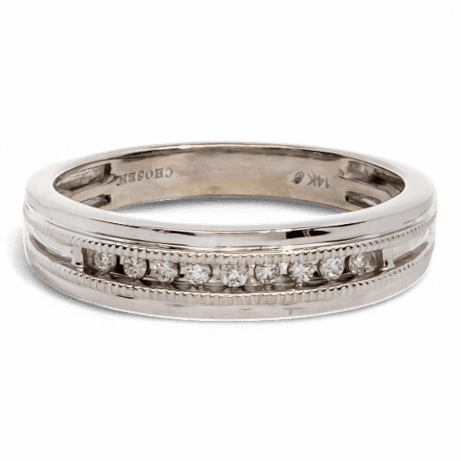  14k White Gold Ring with 0.18 Carats of Diamonds