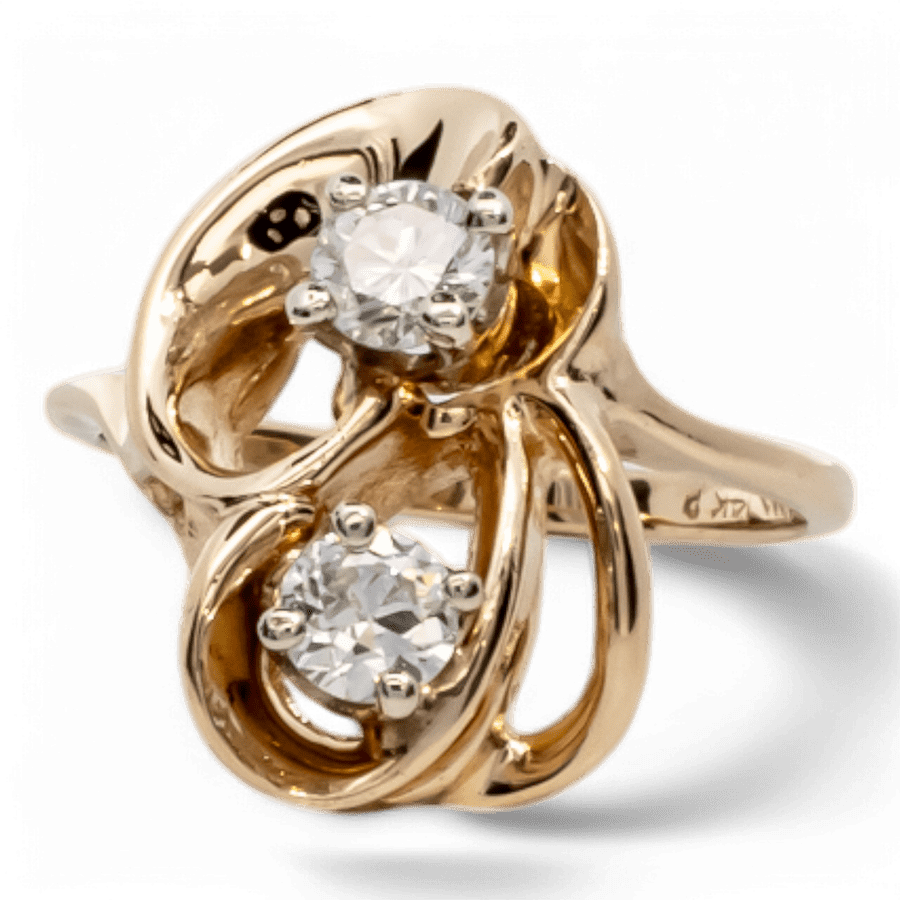  14k Yellow Gold Ring with 0.48 Carats of Diamonds