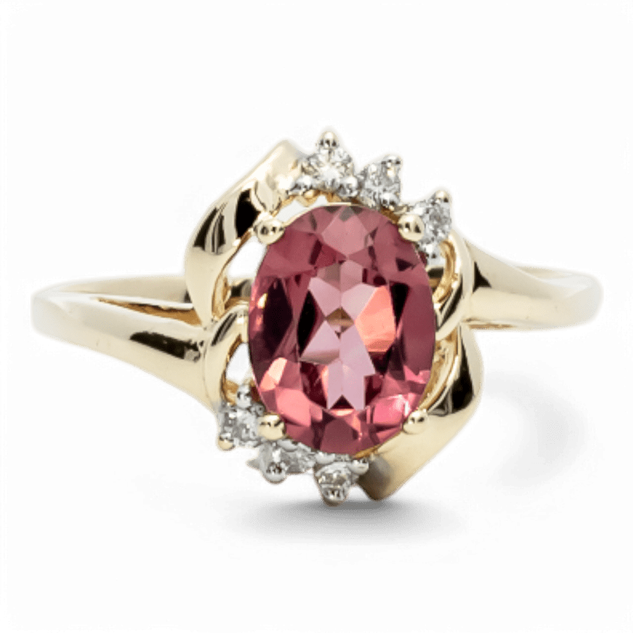  14k Yellow Gold Ring with 0.12 Carats of Diamonds