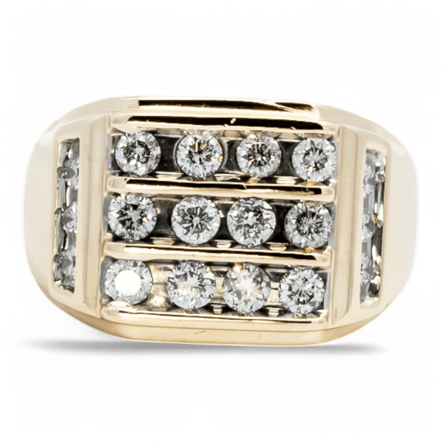  14k Yellow Gold Ring with 1.50 Carats of Diamonds