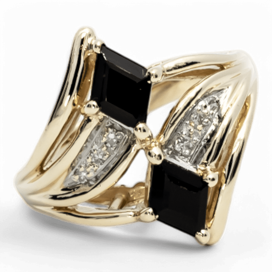  14k Yellow Gold Ring with 0.03 Carats of Diamonds