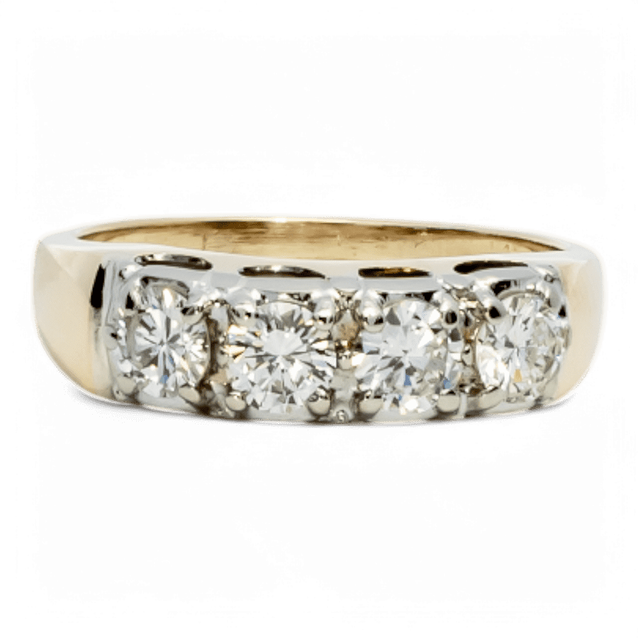  10k Yellow Gold Ring with 0.76 Carats of Diamonds