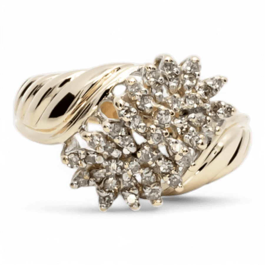  14k White Gold Ring with 0.44 Carats of Diamonds