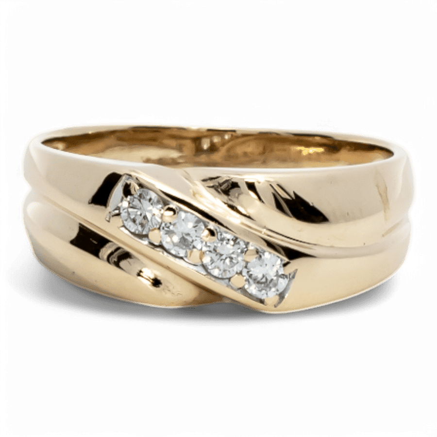  14k Yellow Gold Ring with 0.24 Carats of Diamonds