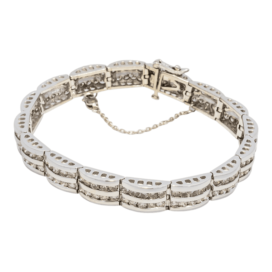  14k White Gold Bracelet with 4.86 Total Carats of Diamonds 