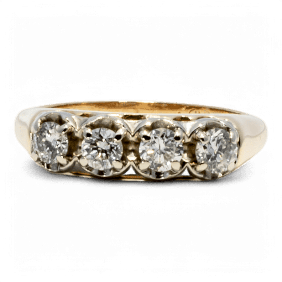  14k Yellow Gold Ring with 0.52 Total Carats of Diamonds 