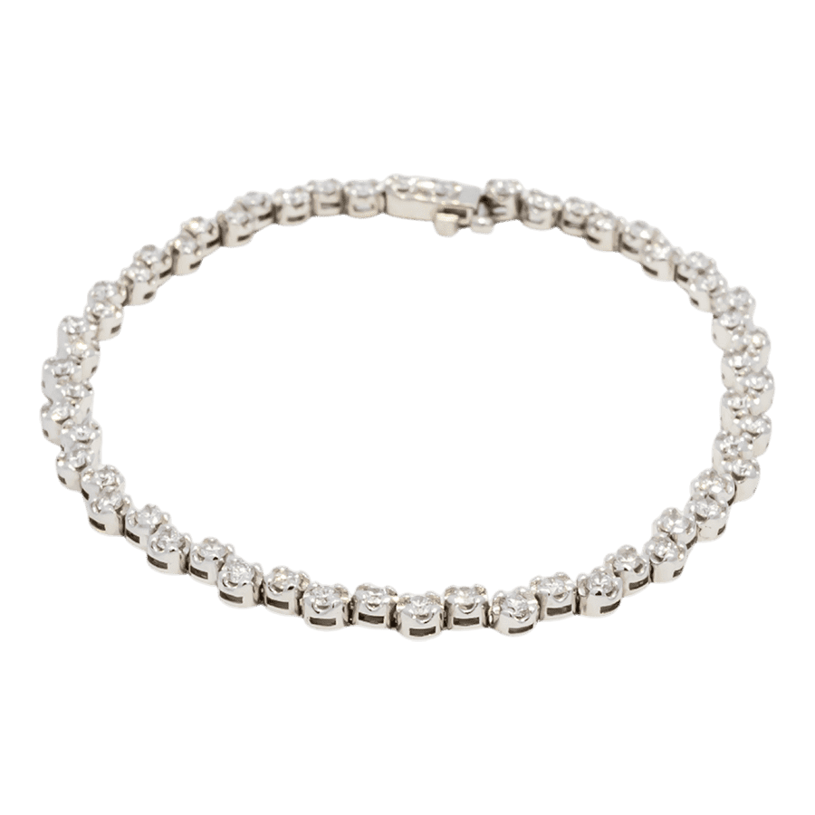  14k White Gold Bracelet with1.12 Total Carats of Diamonds 