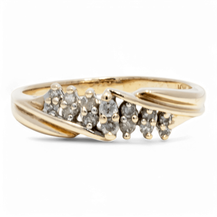  10k Yellow Gold Ring with 0.26 Total Carats of Diamonds 
