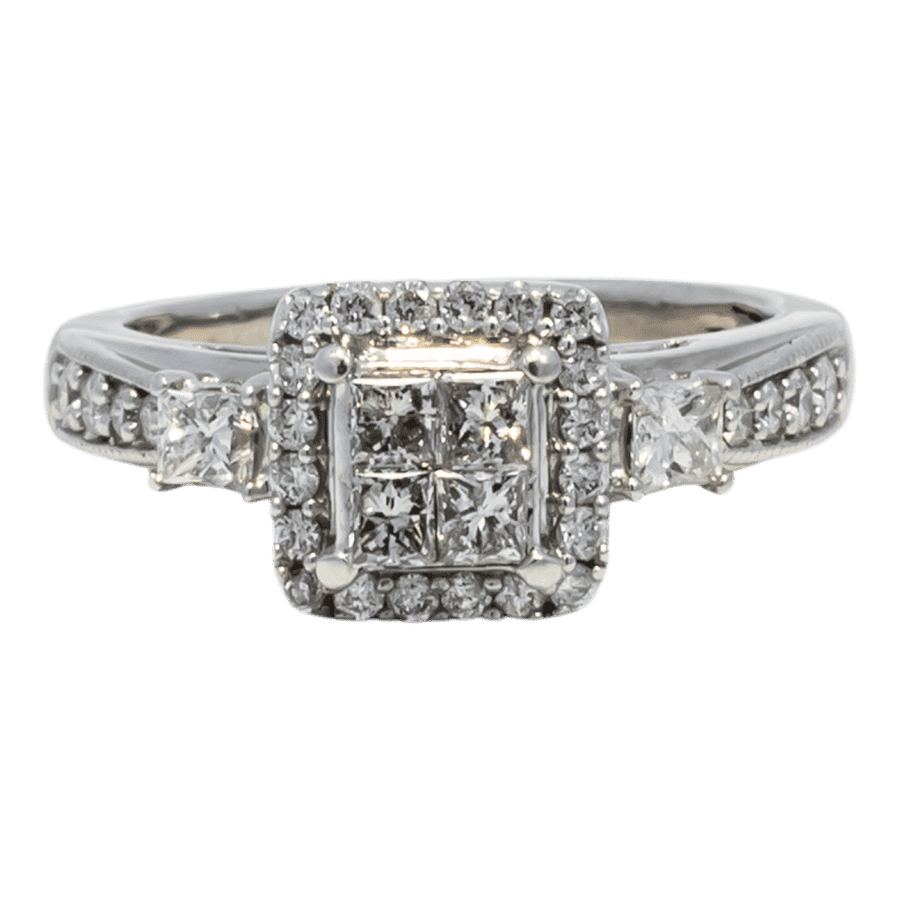  RING10K White Gold 0.88CTW  