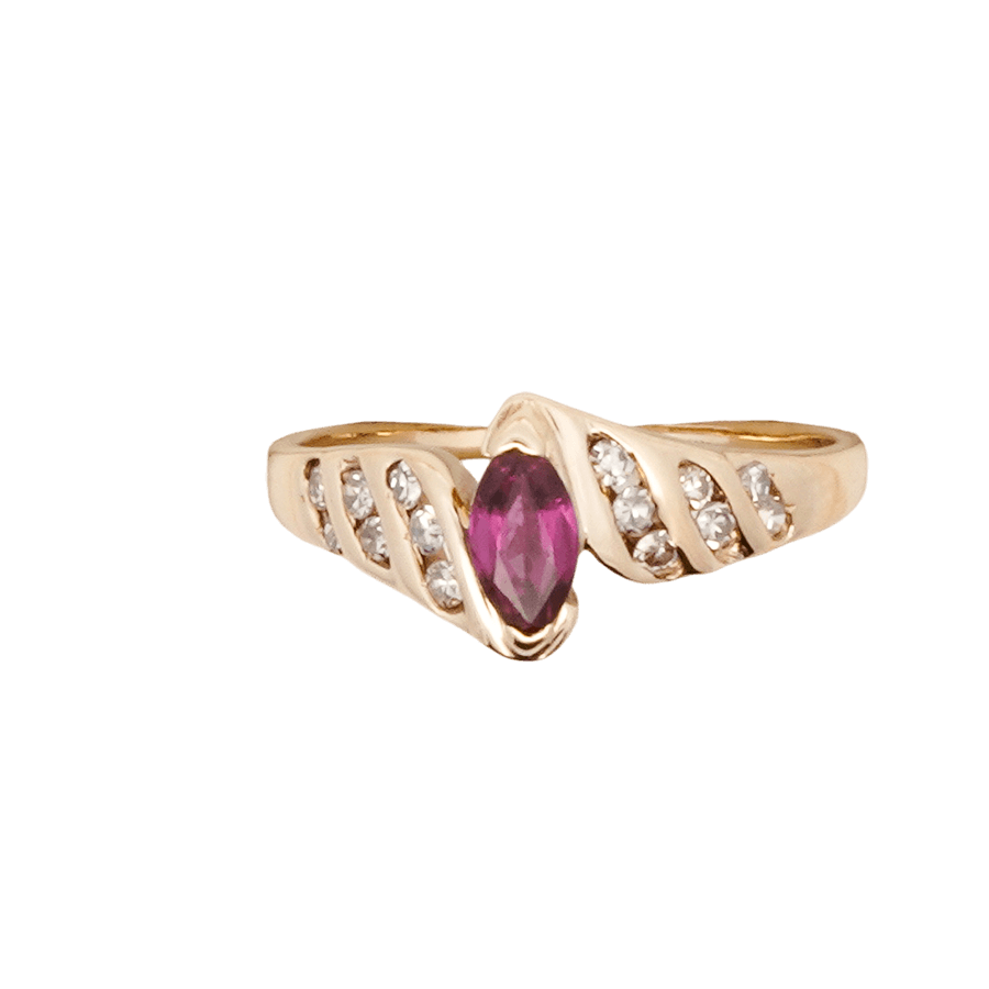  SYN RUBY LDS RG 14DIAS .28CTW 14