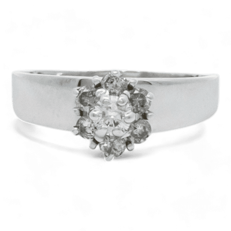  10k White Gold Ring with 0.37 Carats of Diamonds