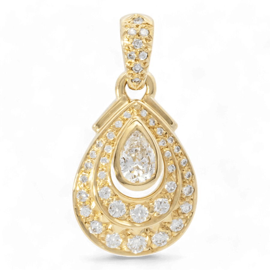  10k Yellow Gold Pendant with 2.35 Carats of Diamonds