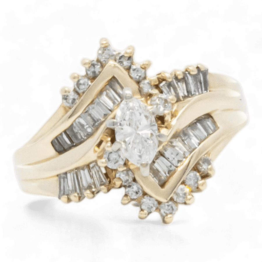  10k White Gold Ring with 0.78 Carats of Diamonds