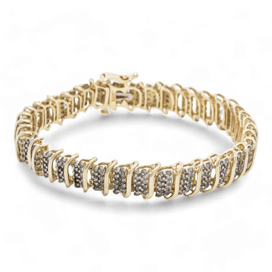  14k Yellow Gold Bracelet with 3.80 Carats of Diamonds