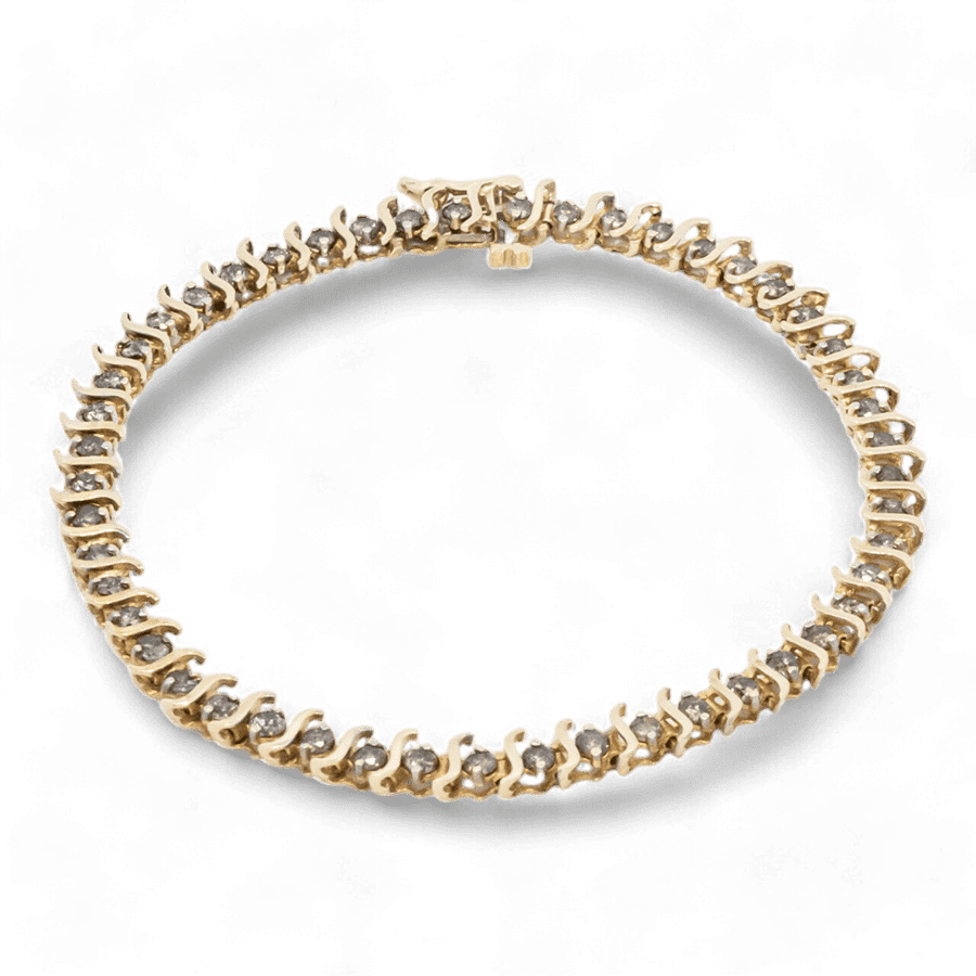  14k Yellow Gold Bracelet with 1.47 Carats of Diamonds