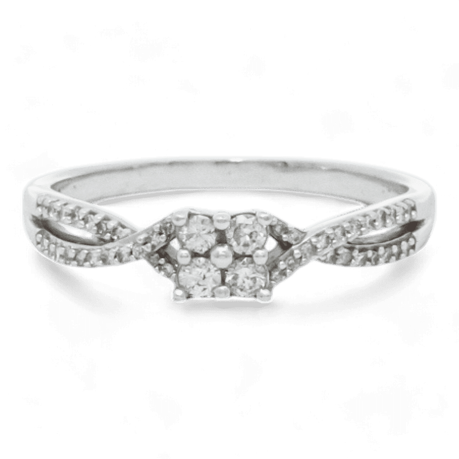  10k White Gold Ring with 0.36 Total Carats of Diamonds 