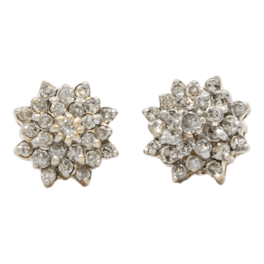  14k Yellow Gold Earrings with 0.96 Carats of Diamonds