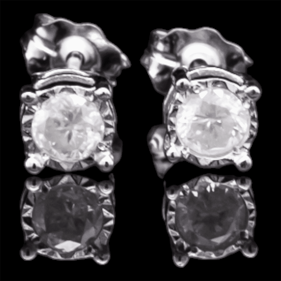  10k White Gold Earrings with 0.34 Carats of Diamonds