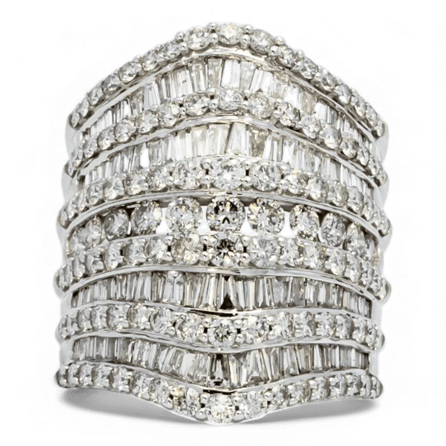  10k White Gold Ring with 2.51 Carats of Diamonds