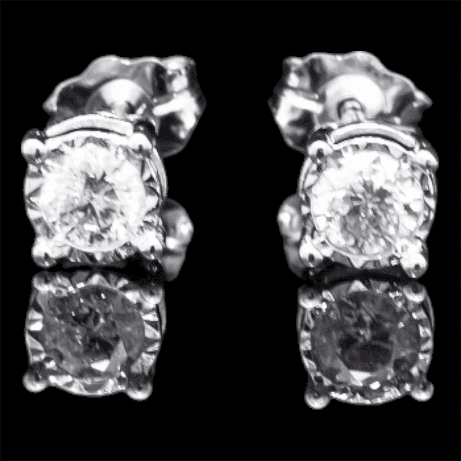  14k Yellow Gold Earrings with 0.30 Carats of Diamonds
