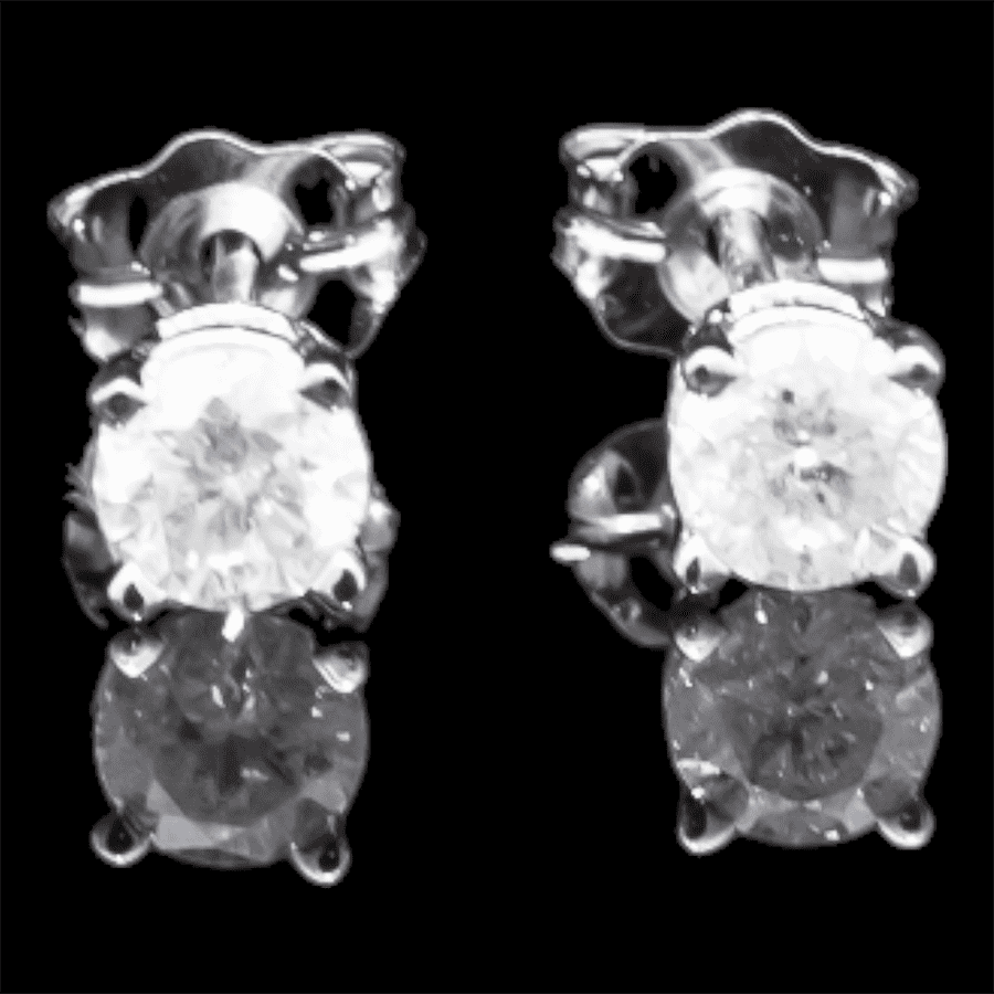  10k White Gold Earrings with 0.44 Carats of Diamonds