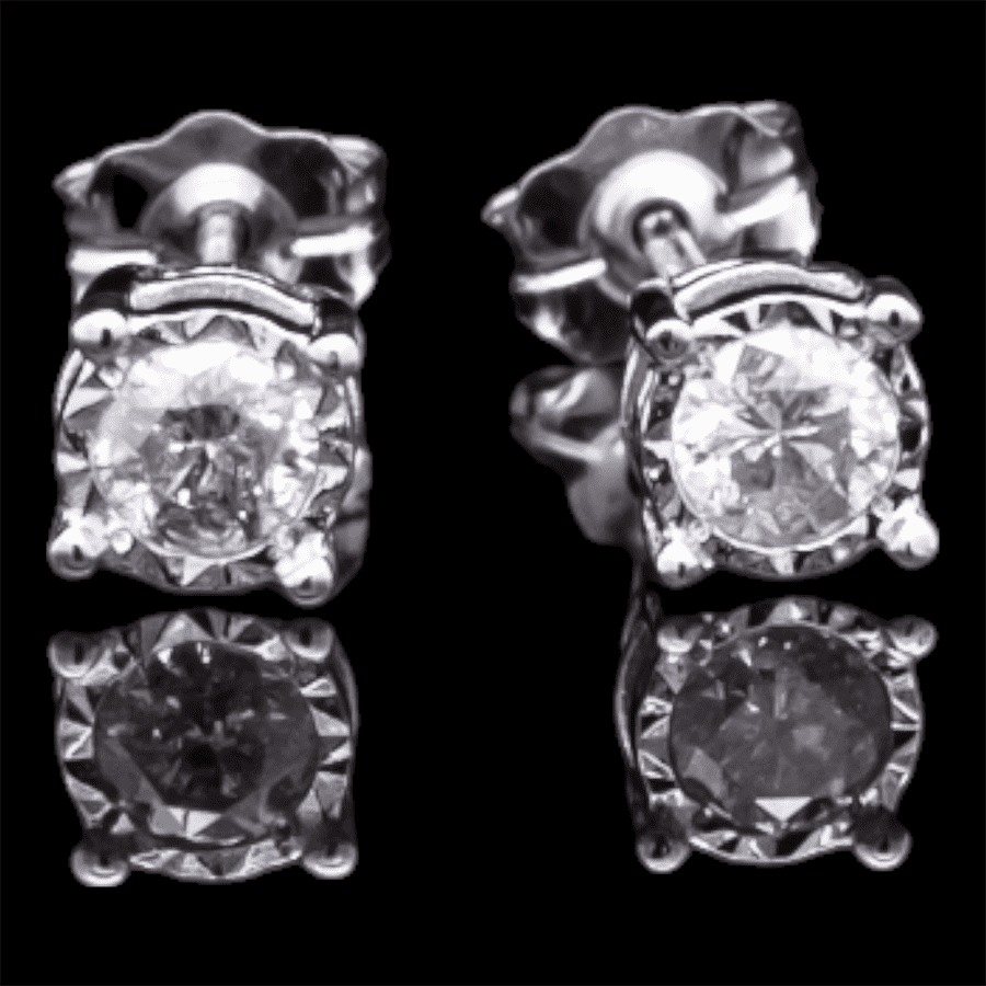  10k Yellow Gold Earrings with 0.32 Carats of Diamonds