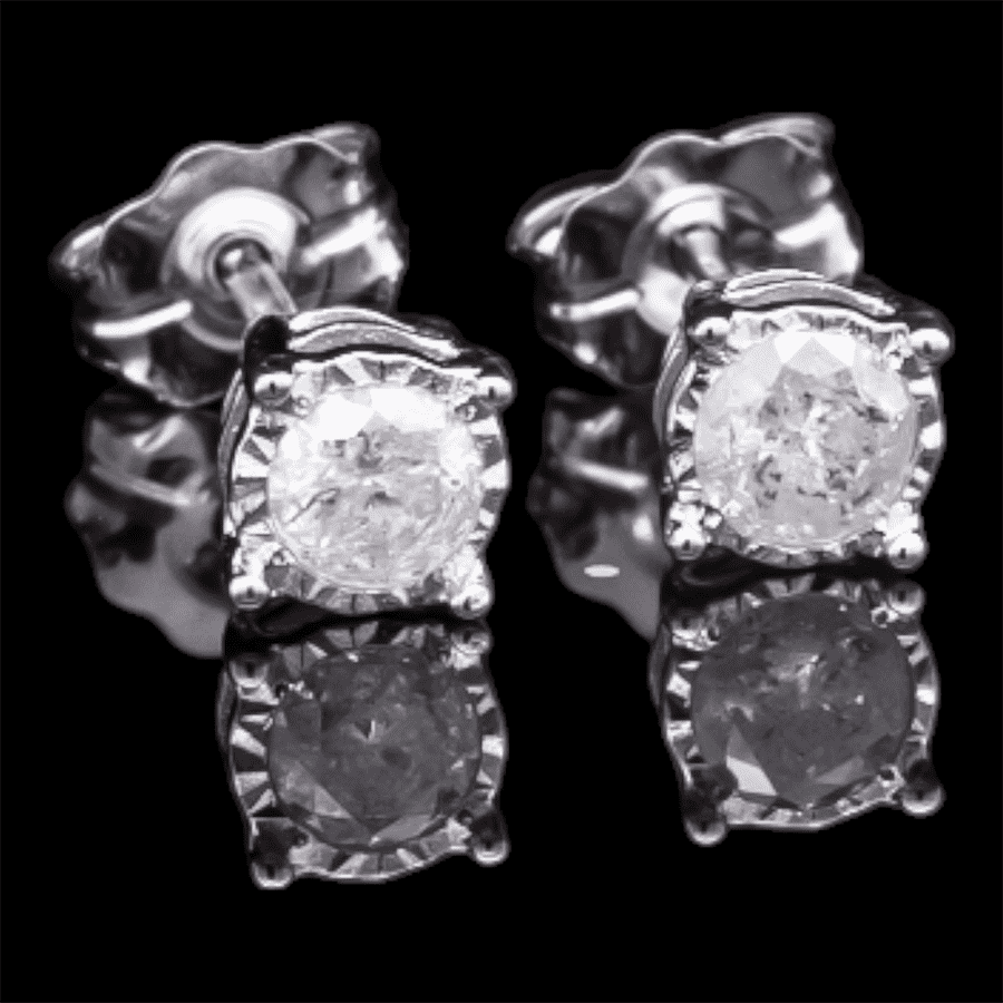  10k White Gold Earrings with 0.26 Carats of Diamonds