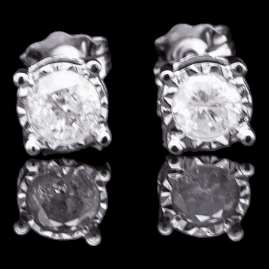  14k Yellow Gold Earrings with 0.46 Carats of Diamonds